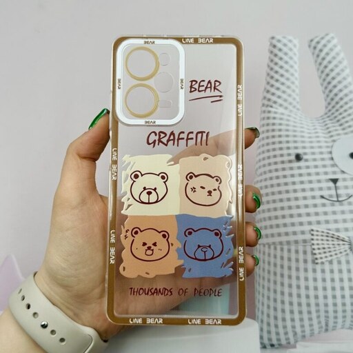 قاب گوشی Poco X5 Pro - Redmi Note 12 Pro 5G شیائومی ژله ای طرح تدی GRAFFITI محافظ لنزدار کد 33871