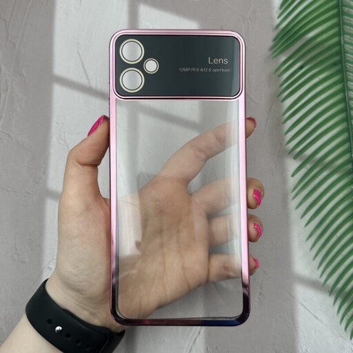 قاب گوشی Galaxy A05 سامسونگ Camera Lens شفاف محافظ لنز دار دور رز گلد کد 17679