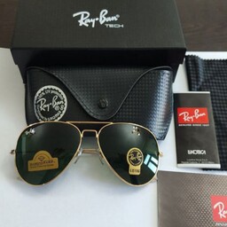 عینک آفتابی ریبن خلبانی RayBan مدل 3026 شیشه سبز فریم طلایی