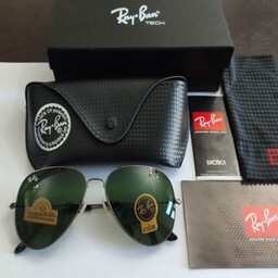 عینک آفتابی ریبن خلبانی RayBan مدل 3026 شیشه سبز فریم مشکی