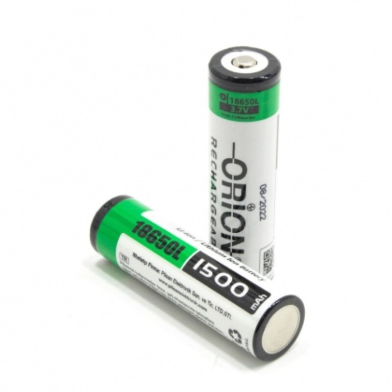 باتری لیتیوم یون قابل شارژ اوریون کد N-18650 ظرفیت 1500میلی آمپر ساعت بسته 2 عددی