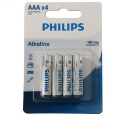 باتری نیم قلمی آلکالاین فیلیپس بسته 4 عددی Philips Alkaline