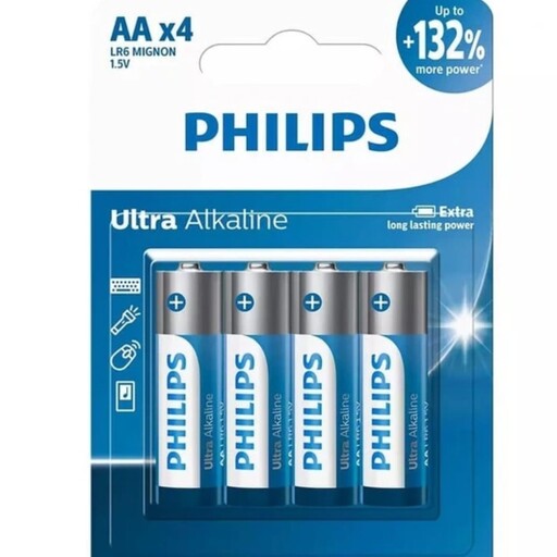 باتری قلمی چهارتایی فیلیپس اولتراآلکالاین philips ultraAlkline