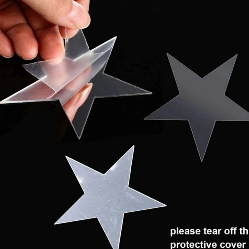 آینه آماتیس مدل ستاره بسته 50 عددی آینه پلکسی  آینه تزئینی  آینه دکوری  طرح ستاره ابعاد 150   150   0.2سانتی متر 