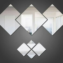 آینه پرینازشاپ مدل مربع مجموعه 7 عددی آینه پلکسی  آینه دکوری  آینه تزئینی  شکل مربع ابعاد 51   32   0.2سانتی متر 