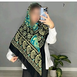 روسری ترکمنی سنتی نخی قواره دار  با ایستایی عالی طرح یالق کد360