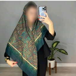 روسری زنانه مجلسی سنتی نخی خنک قواره دار با ایستایی ه