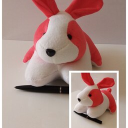 عروسک خرگوش قرمز خوابیده مناسب برای روی میز 