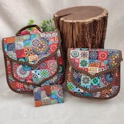 کیف سنتی زنانه ست ساناز دوتایی با جاکارتی 