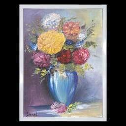 تابلو نقاشی رئال گل های رنگارنگ