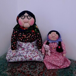 مامان پری و نوه گلش سایز بزرگ ،عروسک مادربزرگ،عروسک پیرزن،عروسک سنتی،عدوسک هفتسین،عروسک دستساز