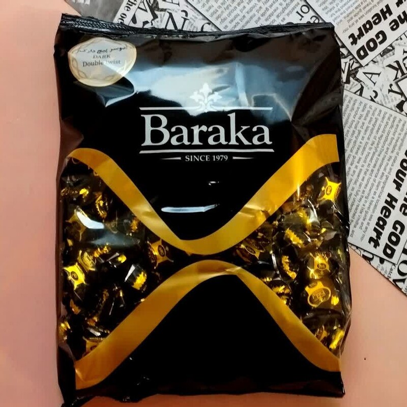 شکلات تلخ دوسرپیچ باراکا بسته900گرمی