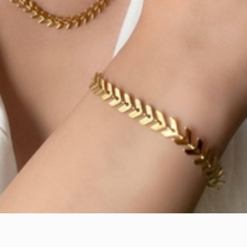 گردنبند و دستبند گندومی استیل طلایی زنانه دخترانه،ارسال رایگان،رنگ ثابت تضمینی ، مناسب استفاده روزانه و هدیه