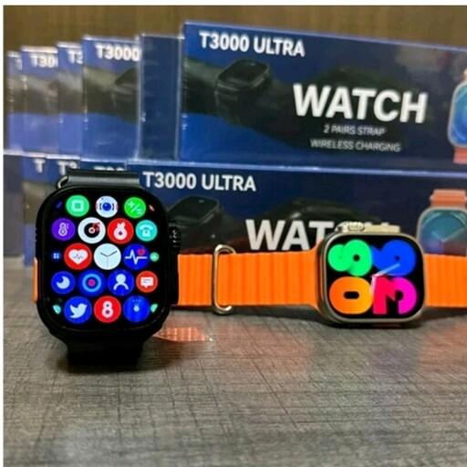 ساعت هوشمند T3000 ULTRA 2024 اورجینال اصلی طرح اپل واچ اولترا دارای 2 عدد بند فروش ویژه به قیمت عمده