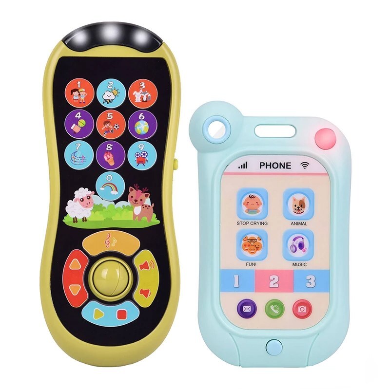 اسباب بازی مدل موبایل و ریموت کنترل طرح لمسی کد J-10-08279 مجموعه دو عددی