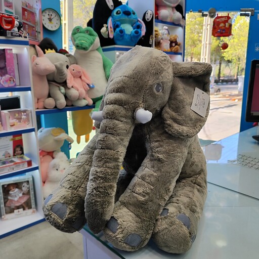 عروسک فیل خارجی ، حالت نشسته سایز 40 سانتی متر 