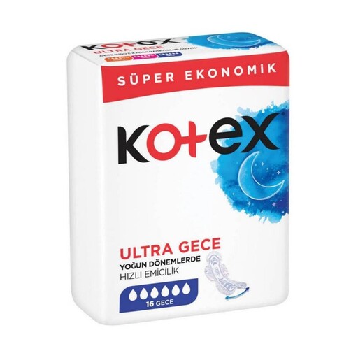 نوار بهداشتی کوتکس ویژه شب مدل ULTRA تعداد 16عددی kotex