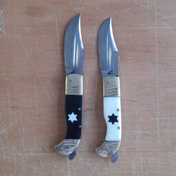 چاقو جیبی 7 دنده ای تیغه فولاد دسته فیبر ستاره دار
