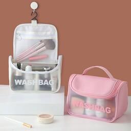 کیف مسافرتی واش بگ اصلی washbag ضد آب و تضمینی دو رنگ صورتی و سفید