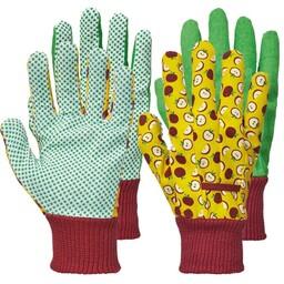 پک دو جفتی دستکش باغبانی سبز و طرح دار  سایز 7 و سایز 8 پارکساید parkside آلمان (ارسال رایگان)
