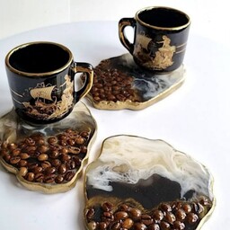 زیر استکانی زیر لیوانی طرح دانه های قهوه