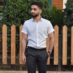پیراهن مردانه استین کوتاه در دو رنگ مشکی و سفید سایزبندی لارج تا دو ایکس