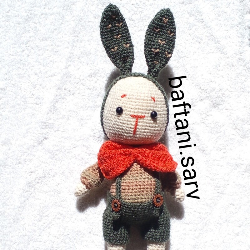 عروسک بافتنی خرگوش( دست بافت)