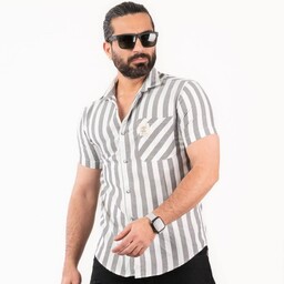 پیراهن کنفی بیسکویتی جیب دار بدون آبرفت تضمینی از سایز M تا 3XL