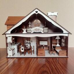 خانه عروسکی چوبی دکوراتیو با وسایل کامل