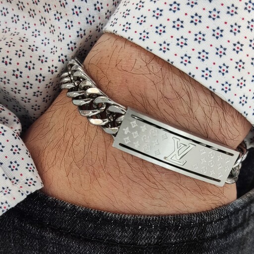 دستبند مردانه برند لوییس ویتون نقره ای استیل رنگ ثابت