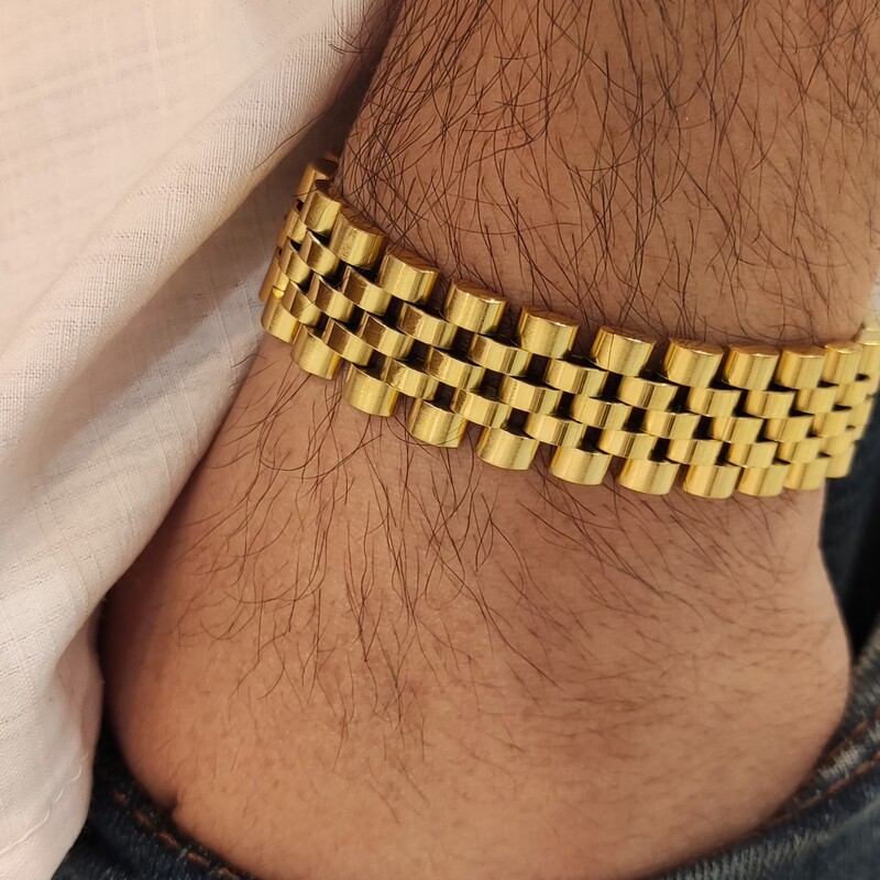 دستبند رولکس طلایی سایز15میل