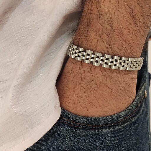 دستبند رولکس نقره ای سایز10میل اسپرت