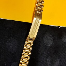 دستبند رولکس طلایی پلاک دار برند اصلی کد03