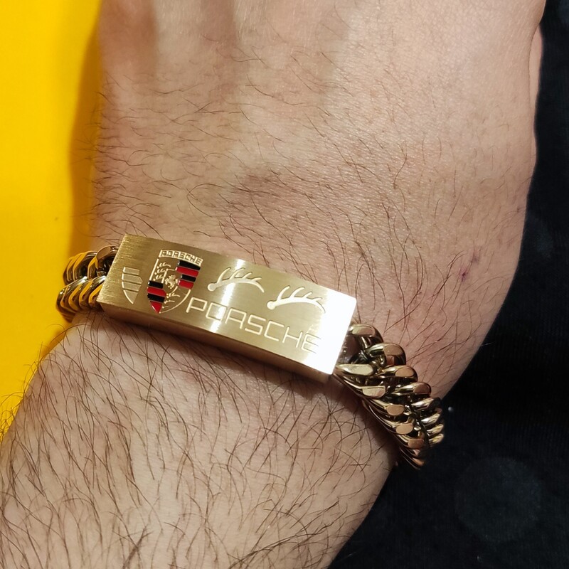 دستبند پورشه مردانه اسپرت رزگلد رنگ ثابت