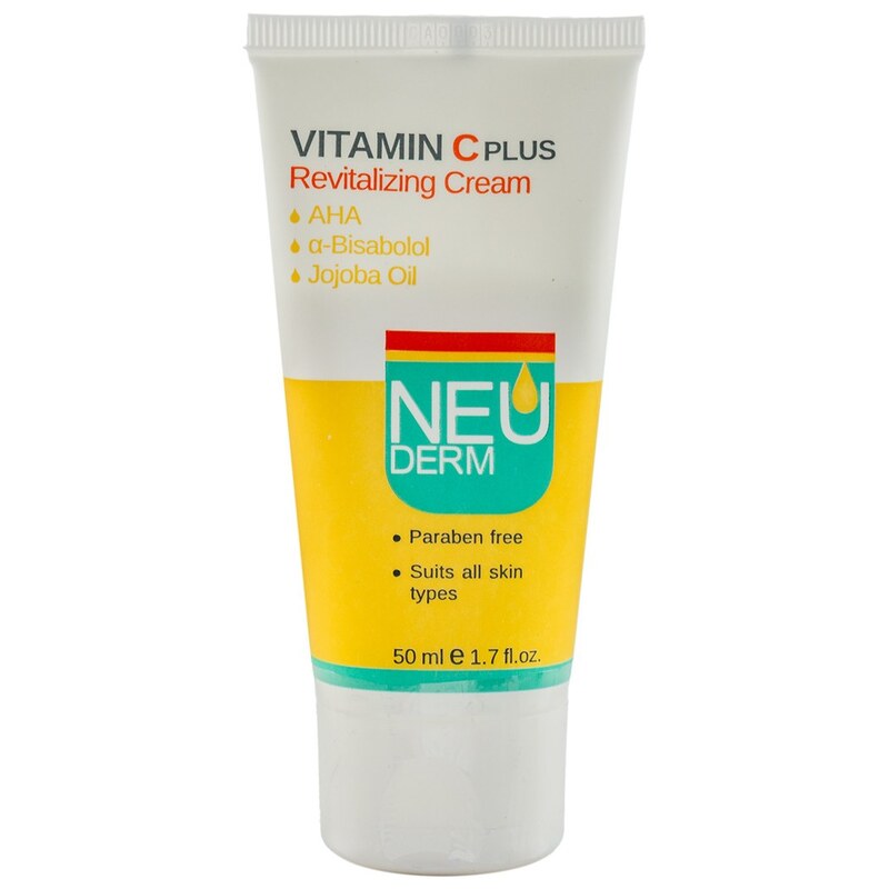 کرم روشن کننده صورت حاوی ویتامین C پلاس نئودرم(تاریخ برج 9 .1403) حجم 50 میلی لیتر brightening cream vitamin C Neuderm 