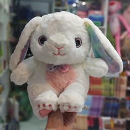 عروسک پولیشی خرگوش چشم تیله ای رنگ سفید