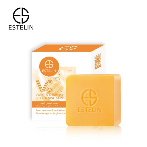 صابون روشن کننده ویتامین C و زردچوبه استلین Estelin Vitamin C  Turmeric Brightening Soap