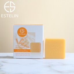 صابون روشن کننده ویتامین C و زردچوبه استلین Estelin Vitamin C  Turmeric Brightening Soap