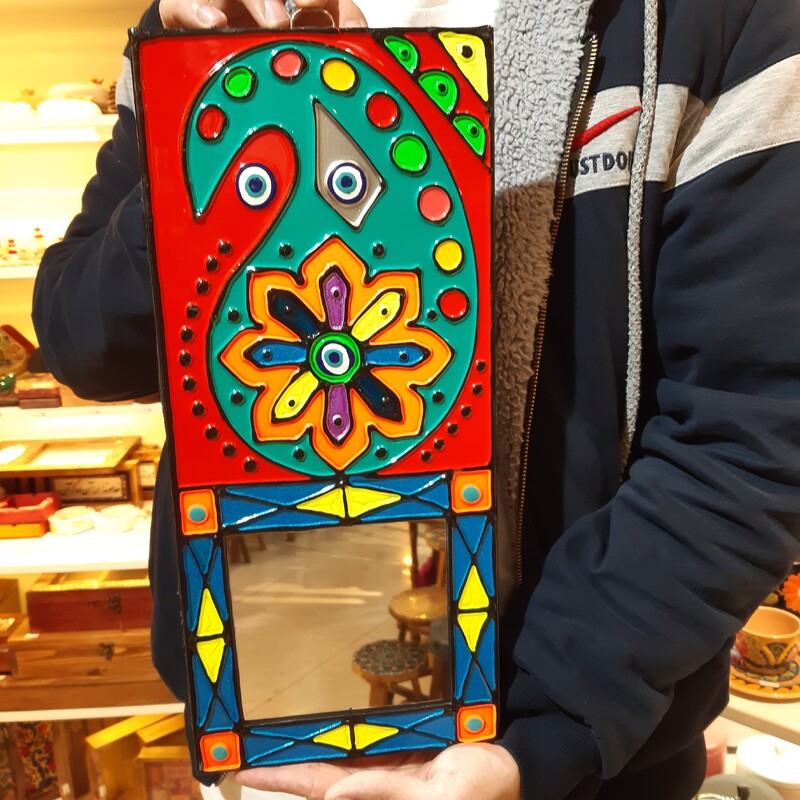 آینه نقاشی شده با ویترای هنر دست