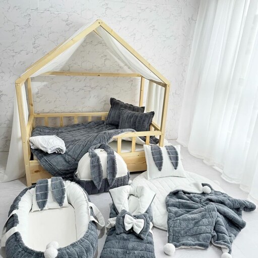 تخت خواب کودک و نوجوان مونته سوری روستیک دکور مدل BZ201