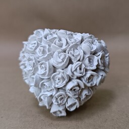 بیس خام گچی قلب گلدار مناسب قالبگیری و رنگ امیزی  گیفت عروسی