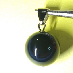 آویز عقیق مشکی چشم اصل و معدنی با کیفیت،فرکانس و قیمت عالی،(سایز14)،(کدA1405)