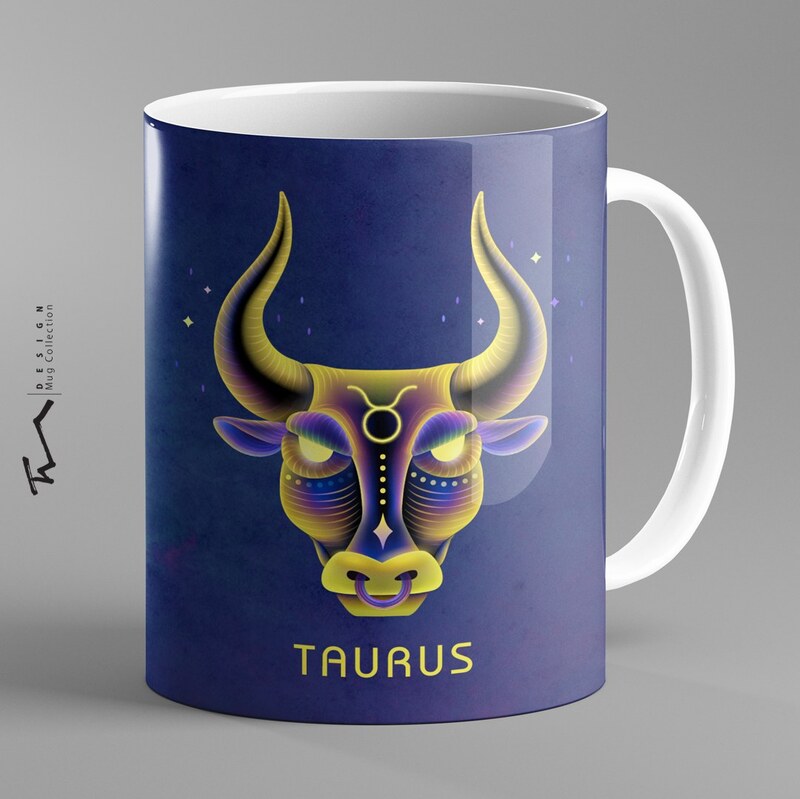 ماگ سرامیکی طرح نماد ماه اردیبهشت (گاو یا ثور) Taurus - چاپ سابلیمیشن - کیفیت چاپ و بسته بندی عالی