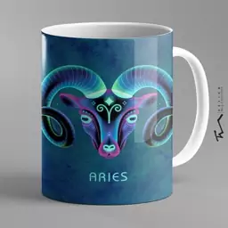 ماگ سرامیکی طرح نماد ماه فروردین (قوچ یا حمل) Aries - چاپ سابلیمیشن - کیفیت چاپ و بسته بندی عالی