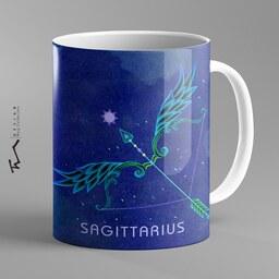 ماگ سرامیکی طرح نماد ماه آذر (کمان یا قوس) Sagittarius - چاپ سابلیمیشن - کیفیت چاپ و بسته بندی عالی