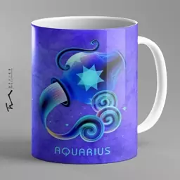 ماگ سرامیکی طرح نماد ماه بهمن (دلو یا آبریز) Aquarius - چاپ سابلیمیشن - کیفیت چاپ و بسته بندی عالی