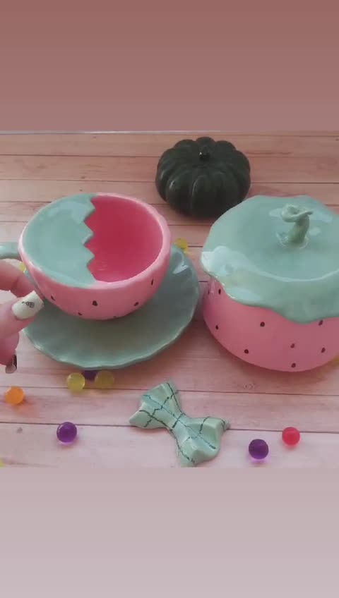 سرویس چای تک نفره توت فرنگی