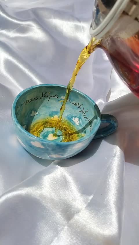 فنجون سرامیک فنجون ابری فنجون آبی فنجون فانتزی فنجان چای