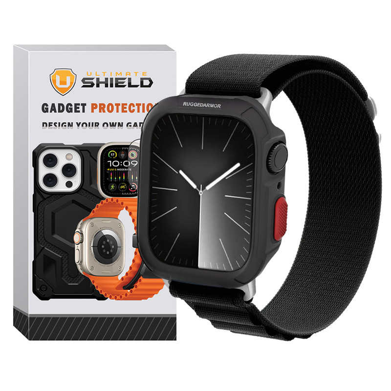 بند آلتیمیت شیلد مدل Alpine Rugged مناسب برای اپل واچ سری 8 سایز 45mm به همراه کاور – با بهترین کیفیت