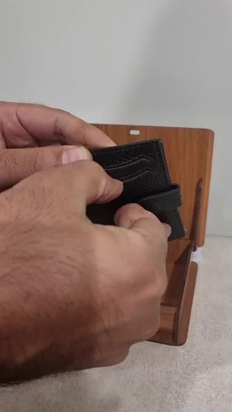 کیف جاکارتی دکمه دار تمام چرم طبیعی